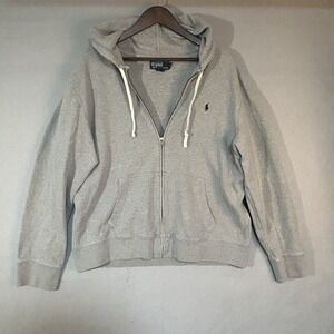 Vtg Polo Ralph Lauren Full Zip Hoodie Men's XL Gray